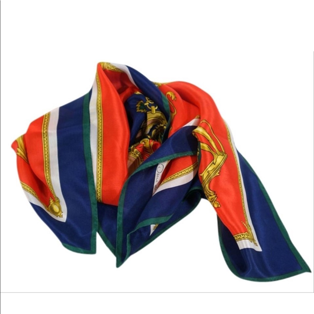 Oscar de la Renta Grands Ordres Twill Silk Scarf